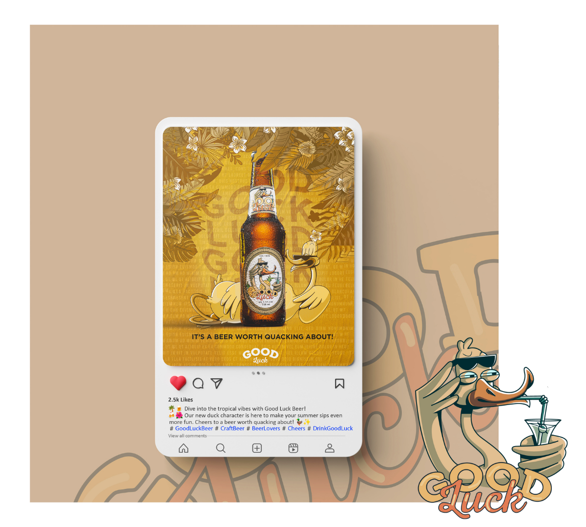 Concept branding visuals for Good Luck Beer Co.