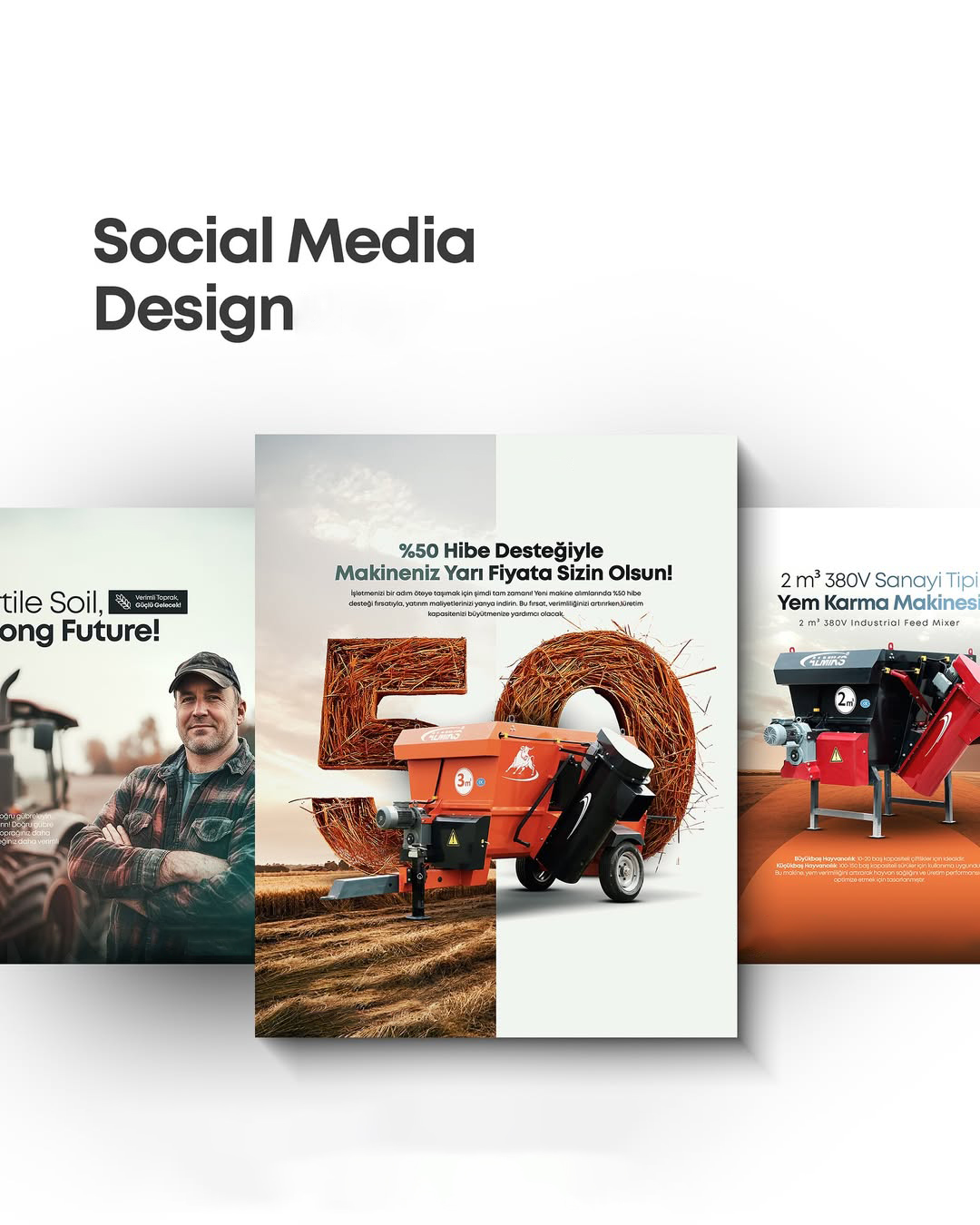 Social media graphics for Fermaksan agricultural equipment