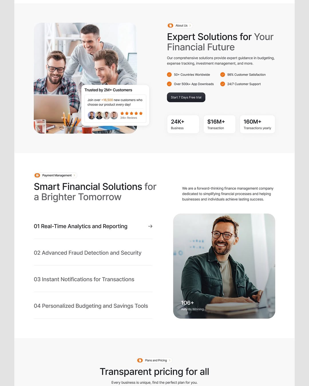 Financial web app interface design for Catalog Services